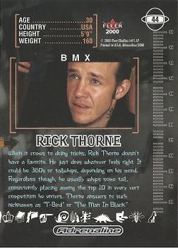 2000 Fleer Adrenaline - Gold #44 Rick Thorne Back